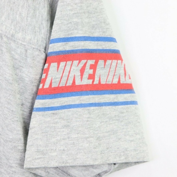 Vintage 70s Nike Spell Out Short Sleeve Shirt Gray - Picture 4 of 8